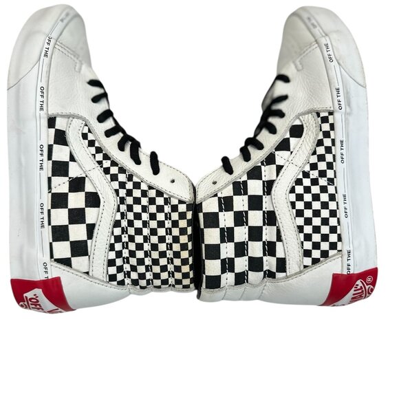 Vans Sk8-Hi Checkerboard Leather High Top Unisex Sneakers Men’s 7 / Women’s 8.5 - Picture 4 of 12